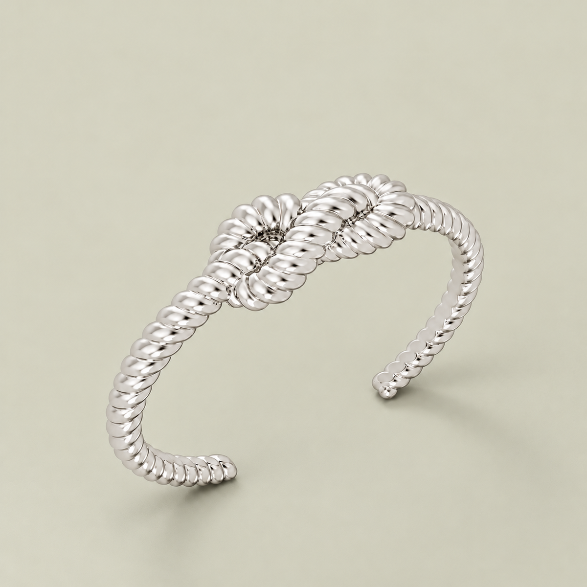 KNOT CUFF Silver – sølvbelagt armbånd med ottetalsknob