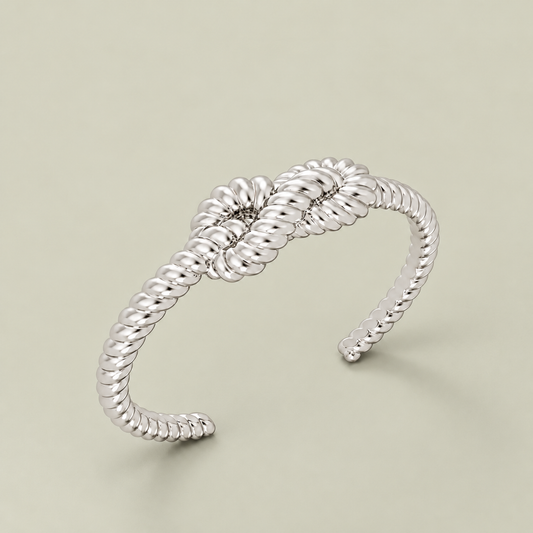 KNOT CUFF Silver – sølvbelagt armbånd med ottetalsknob