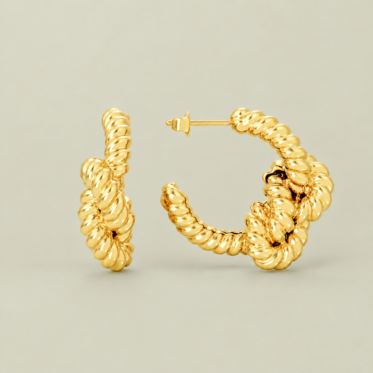 KNOT HOOP Gold – guldbelagte øreringe med ottetalsknob