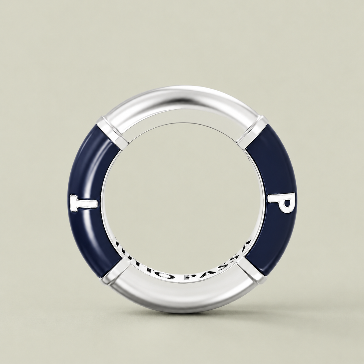 Detalje af LIFEBUOY BANGLE Silver formet som en redningskrans