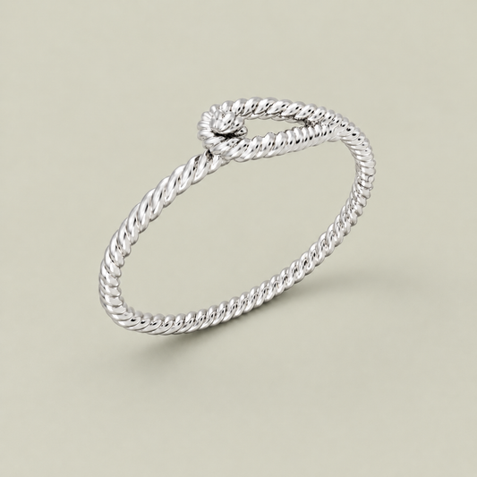 LOOP BANGLE Silver – sølvbelagt armbånd med snoet tovstruktur